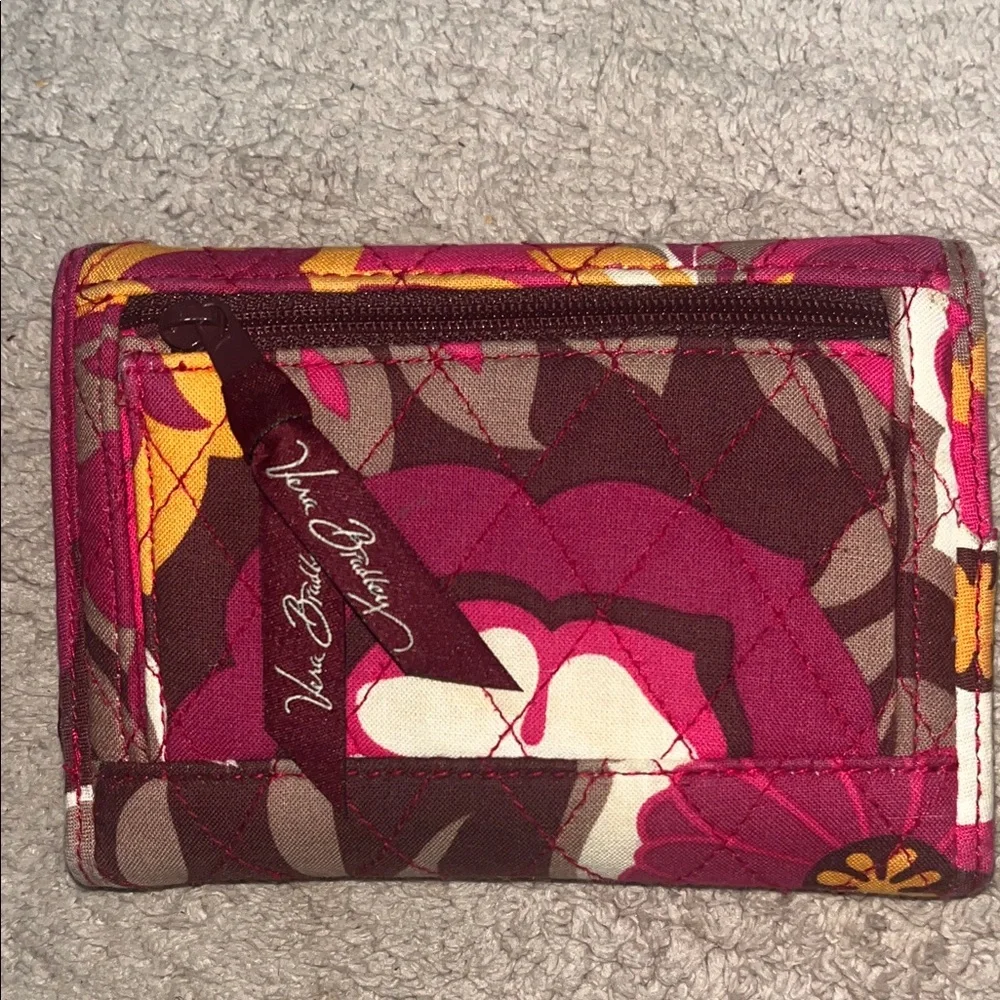 Vera Bradley Pink and Brown Tri-Fold Wallet - Picture 2 of 6